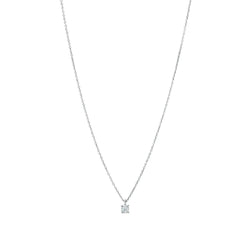 Solitaire Diamond Pendant Necklace White Gold