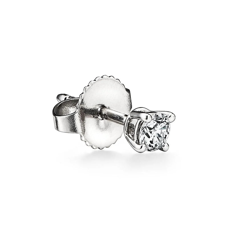 Solitaire Diamond Stud Earrings in White Gold