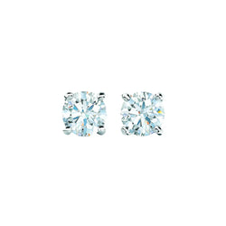 Solitaire Diamond Stud Earrings in White Gold