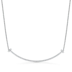 T Extra Large Smile Necklace in White Gold Full Diamonds