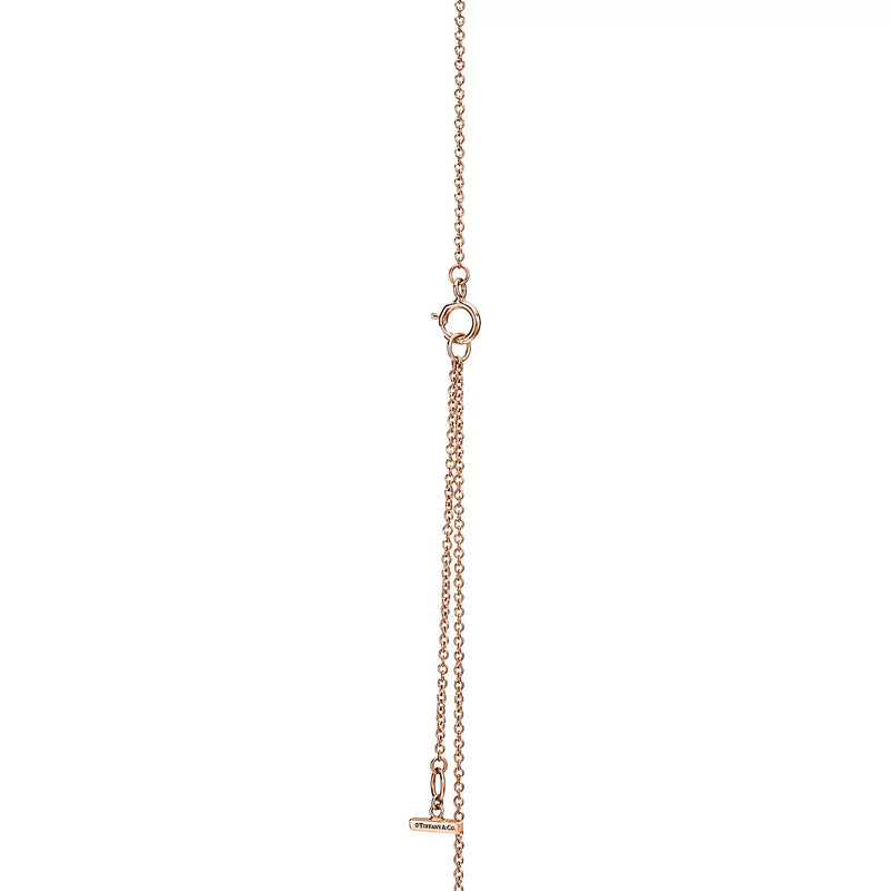 T Diamond and Mother-of-pearl Circle Pendant Necklace