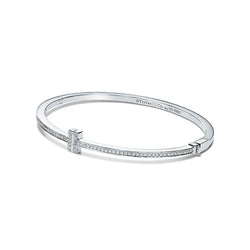 T Diamond Hinged Wire Bangle