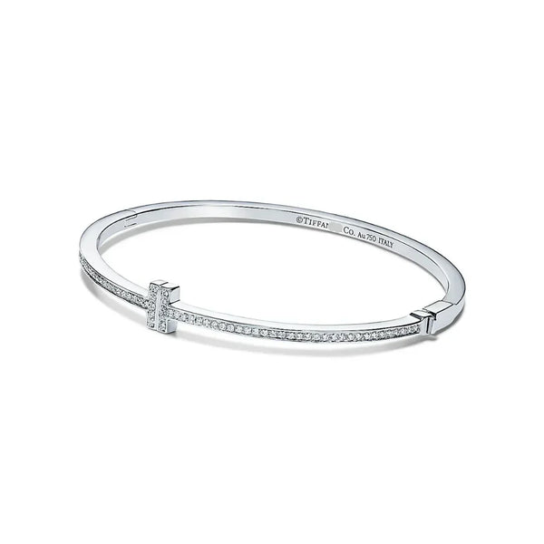 T Diamond Hinged Wire Bangle