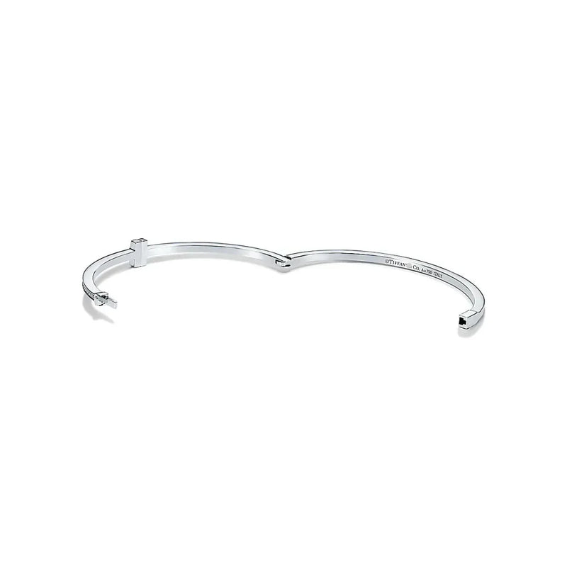 T Diamond Hinged Wire Bangle