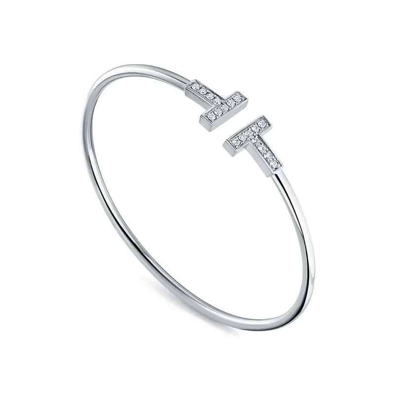 Diamond T Wire Bracelet Sleek Women