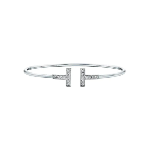 Diamond T Wire Bracelet Sleek Women
