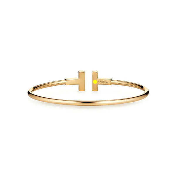 T Diamond Wire Bracelet Yellow Gold