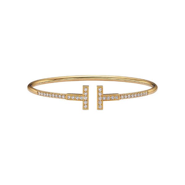 Bracelets T Pavé Diamond In Yellow Gold