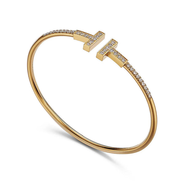Bracelets T Pavé Diamond In Yellow Gold