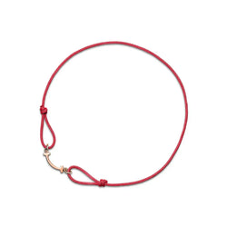 T Smile Bracelet with Red Cord in 18k Rose Gold