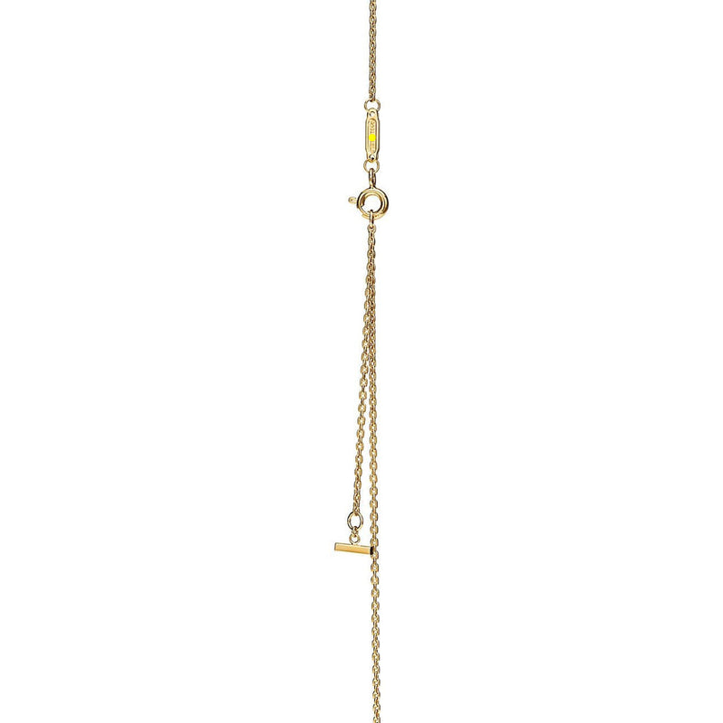 T Smile Medium Necklace in Yellow Gold with Diamonds
