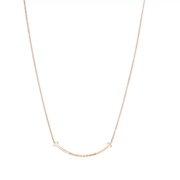 T Smile Pendant Small in Rose Gold Full Diamonds