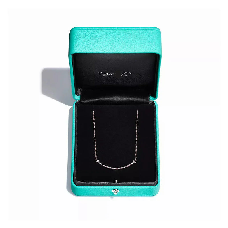 T Smile Pendant Small in Rose Gold Full Diamonds