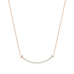 T Smile Pendant Small in Rose Gold Full Diamonds