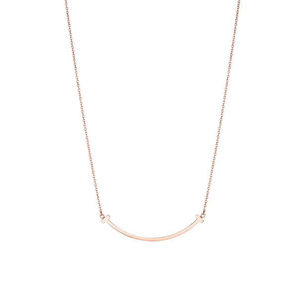 T Smile Pendant in Rose Gold