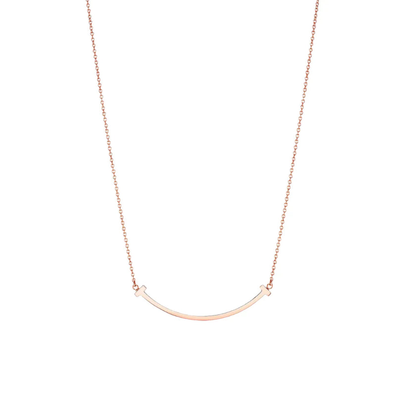 T Smile Pendant in Rose Gold