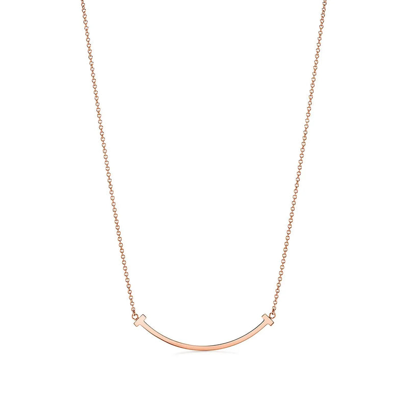 T Smile Pendant Small in Rose Gold Full Diamonds