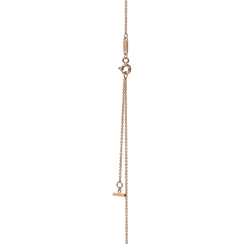 T Smile Pendant in Rose Gold with Diamonds
