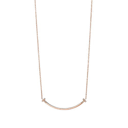 T Smile Pendant in Rose Gold with Diamonds