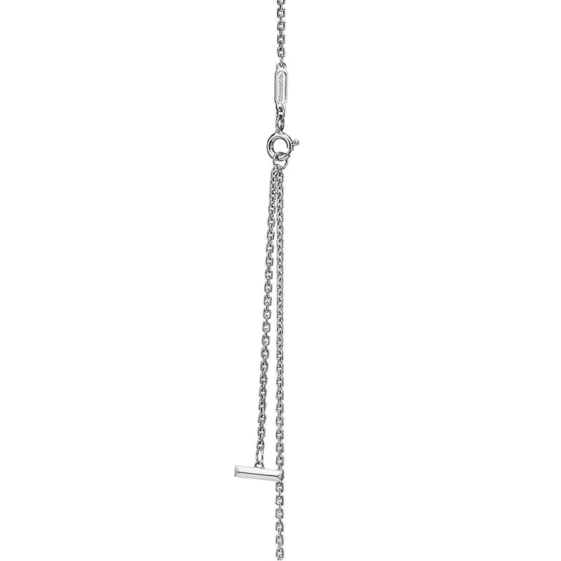 T T1 Circle Pendant Necklace in White Gold