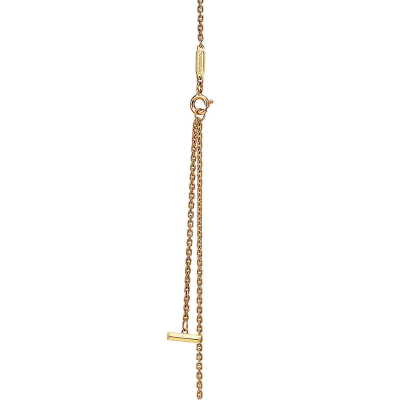T T1 Circle Pendant Necklace in Yellow Gold