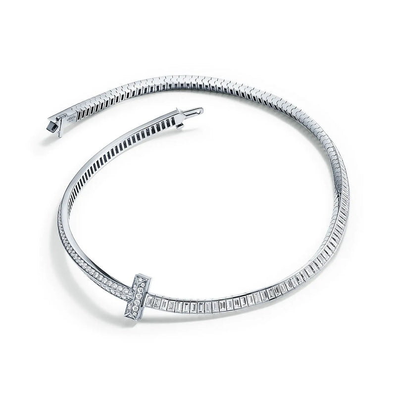 T T1 Diamond Necklace White Gold with Diamonds