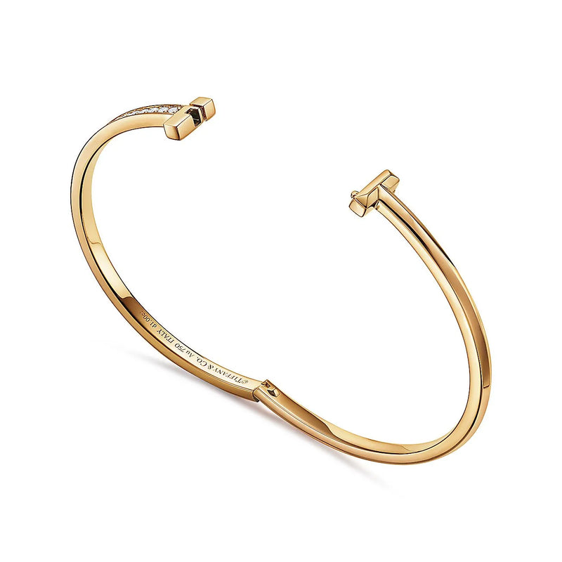 T1 Narrow Bracelets Yellow Gold with Diamonds