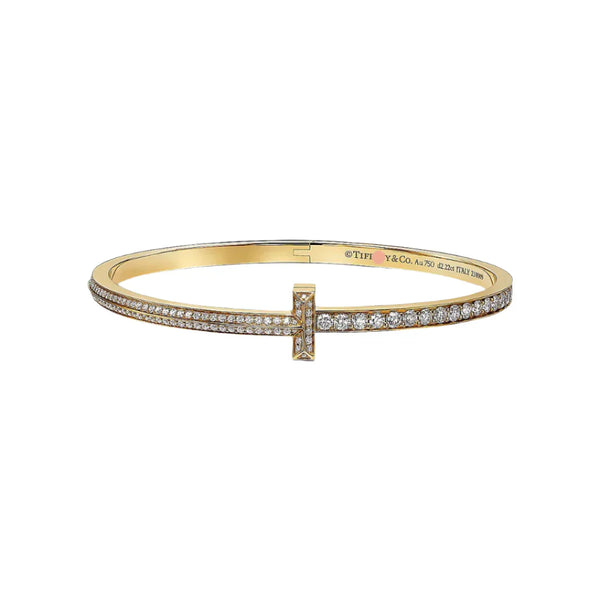 Bracelets T1 Narrow Pavé Yellow Gold Full Diamonds