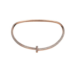 T T1 Pavé Full Diamond Necklace in Rose Gold