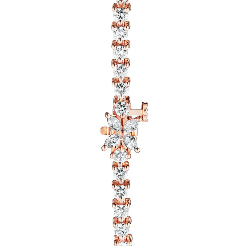 Victoria Tennis Bracelet Rose Gold Full Diamonds
