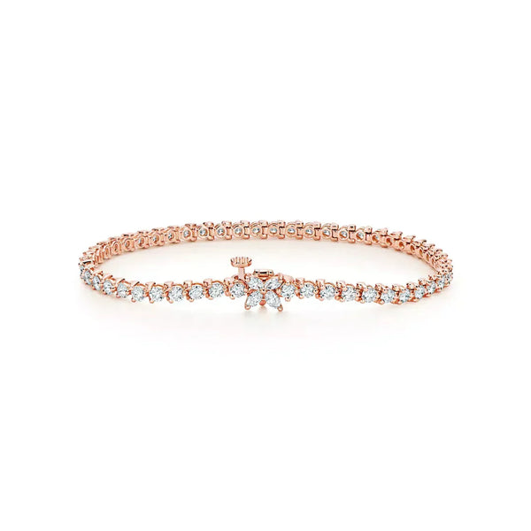 Victoria Tennis Bracelet Rose Gold Full Diamonds