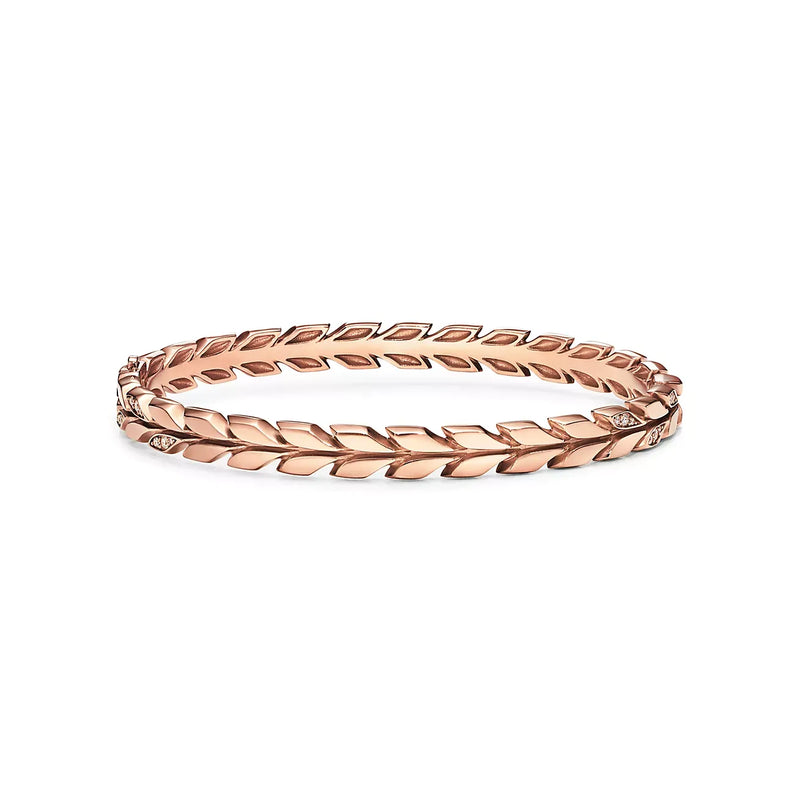 Victoria Vine Hinged Bangle Rose with Diamonds