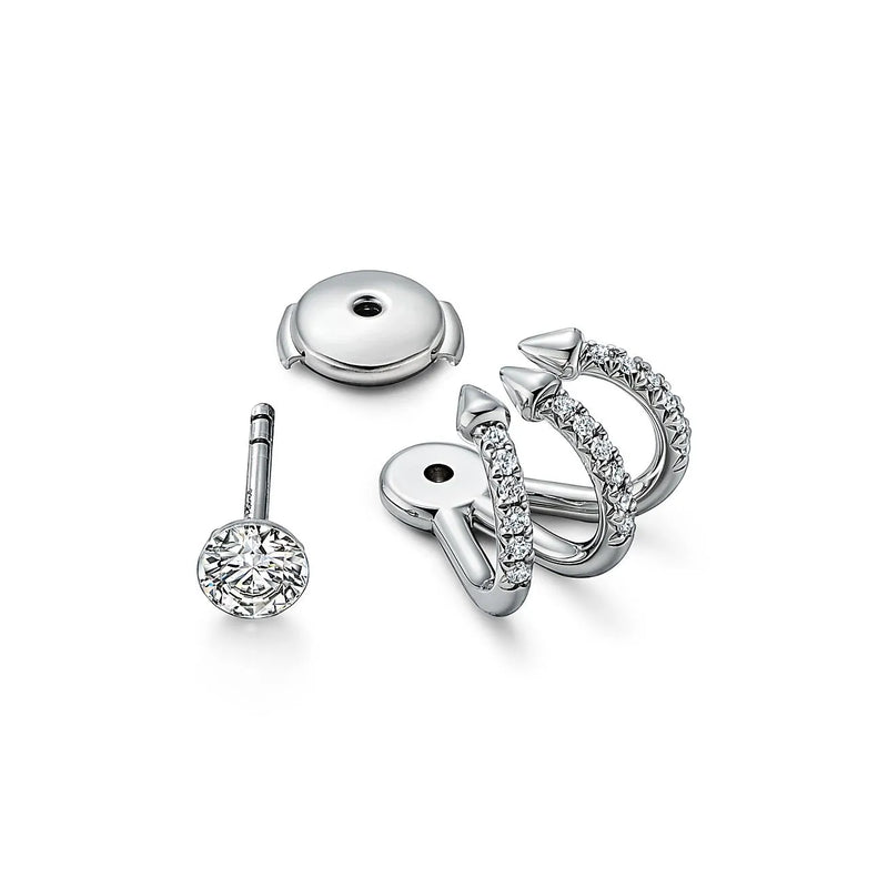 Titan Setting Platinum With Diamonds Earring Jackets Earrings
