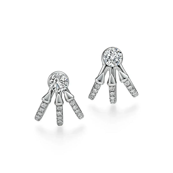 Titan Setting Platinum With Diamonds Earring Jackets Earrings