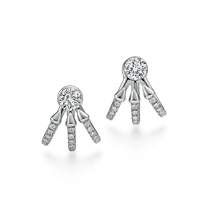 Titan Setting Platinum With Diamonds Earring Jackets Earrings
