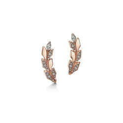 Victoria Vine Climber Rose Gold With Diamonds Earrings
