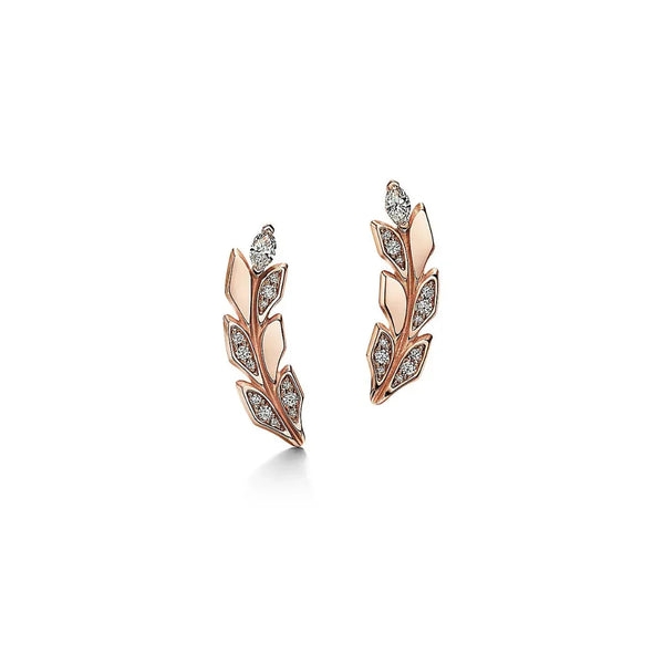 Victoria Vine Climber Rose Gold With Diamonds Earrings