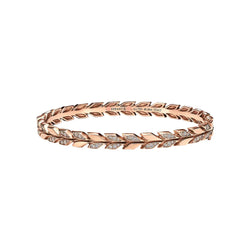 Victoria Vine Hinged Bangle Rose with Diamonds