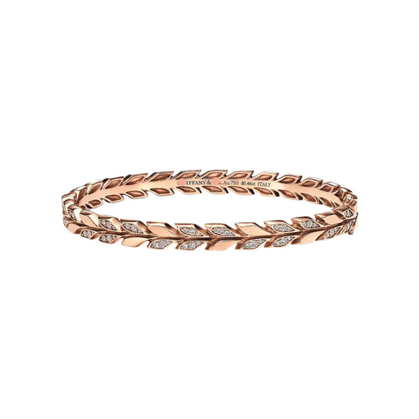 Victoria Vine Hinged Bangle Rose with Diamonds